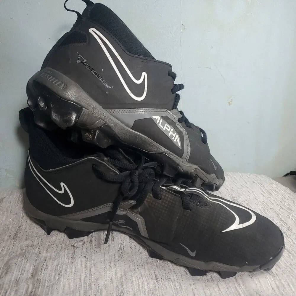 Nike Fast Flex‎ Alpha Mens Football Cleats Sz 11 Black White CV0582-010